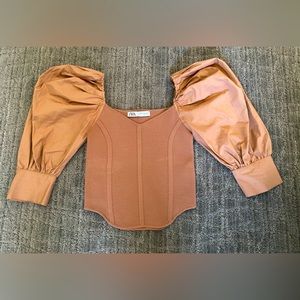 ZARA brown Crop Top
